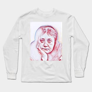 Helena Blavatsky Portrait | Helena Blavatsky Artwork | Line Art 2 Long Sleeve T-Shirt